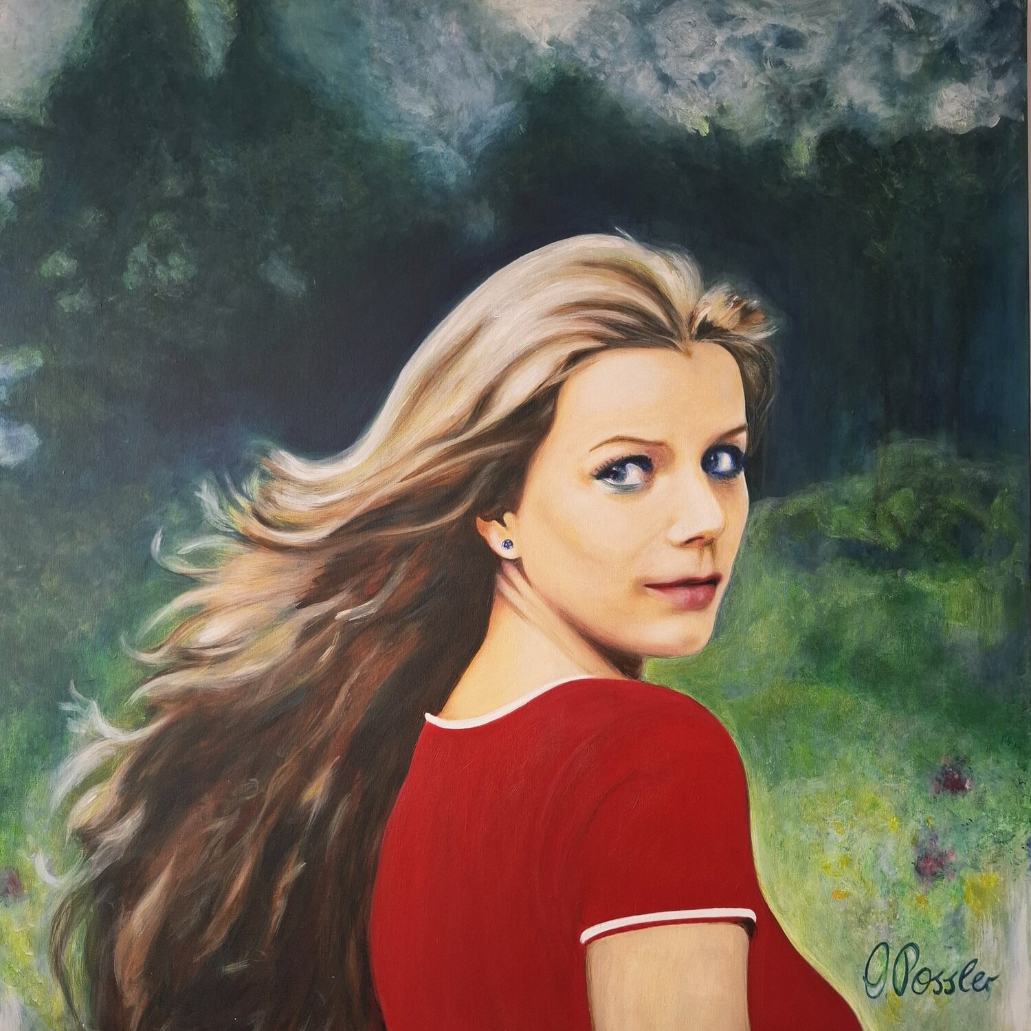 Selbstporträt Marion Possler Original painting for sale