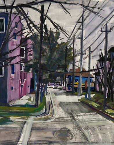 Art Deco Apartment Building on Fairview by Arthur Deatly, Painting for Sale on Singulart