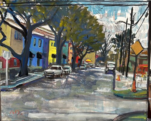 Townhomes on Pacific Street von Arthur Deatly, Malerei kaufen auf Singulart