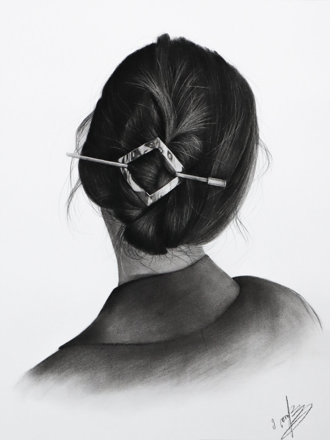 Woman Portrait No.15 Mariam Darchiashvili Disegno in vendita