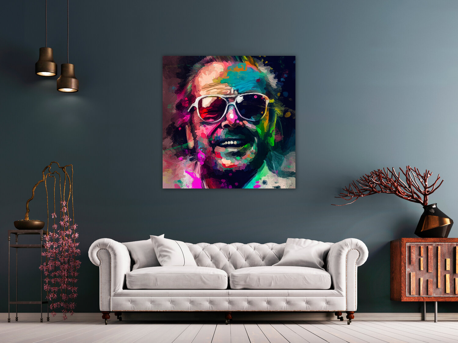 Jack Nicholson di Holger Mühlbauer-Gardemin (2022): Altri media a Acrilico,  Litografia su Tela - Singulart, image size:1500x1125