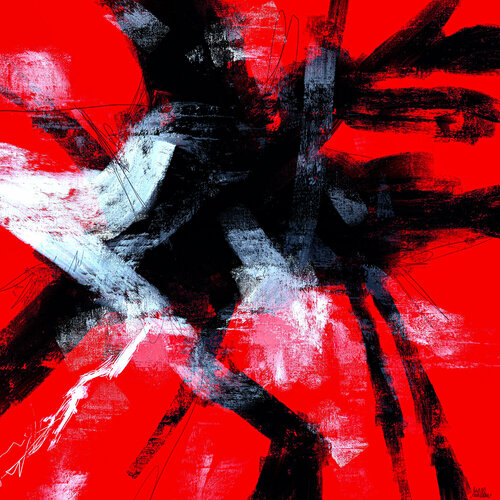 Eddi: Abstrakt in Rot schwarz wei  Holger Mühlbauer-Gardemin
