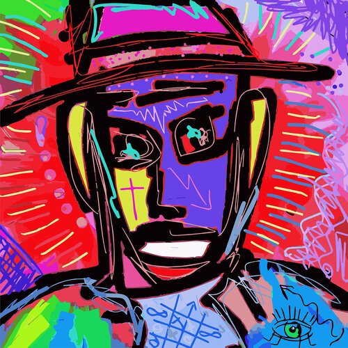 Mann trägt Hut par Holger Mühlbauer-Gardemin, Digital en vente sur Singulart