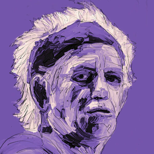 Keith Richards in Lila Holger Mühlbauer-Gardemin