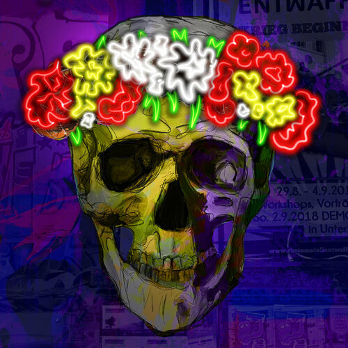 Skull with Flowers by Holger Mühlbauer-Gardemin, Digital for Sale on Singulart