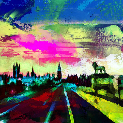 London, House of Parliament, Palace of Westminster di Holger Mühlbauer-Gardemin, Digitale in vendita su Singulart