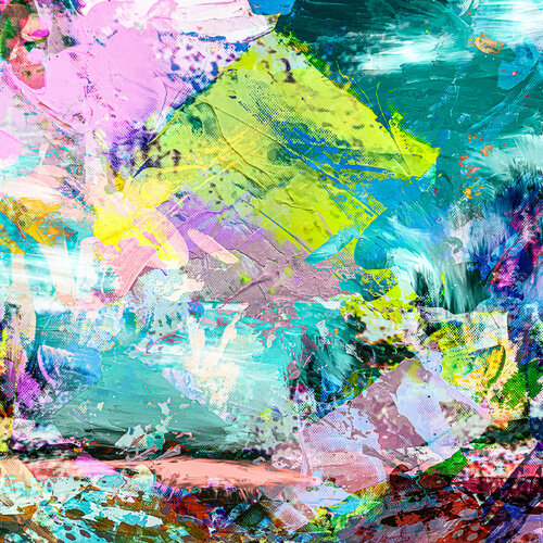 Abstrakt in Gelb und Tuerkis von Holger Mühlbauer-Gardemin, Andere Medien kaufen auf Singulart