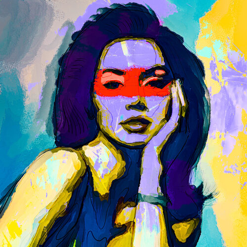 Purple Women di Holger Mühlbauer-Gardemin, Altri media in vendita su Singulart