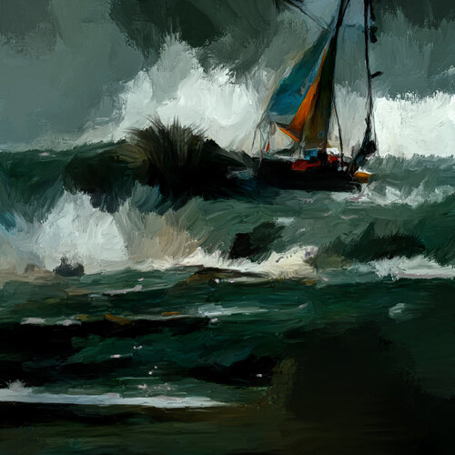Sturm auf hoher See 1 par Holger Mühlbauer-Gardemin, Peinture en vente sur Singulart