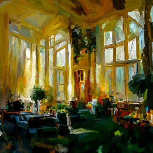 Eine Villa in der Innenansicht de Holger Mühlbauer-Gardemin, Otros medios a la venta en Singulart