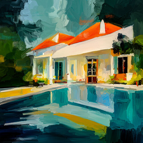 Ferienhaus mit Pool par Holger Mühlbauer-Gardemin, Autres supports en vente sur Singulart