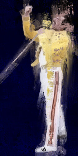 Wenn Freddie Mercury auf der Leinwand wiedergeboren wird! par Holger Mühlbauer-Gardemin, Autres supports en vente sur Singulart