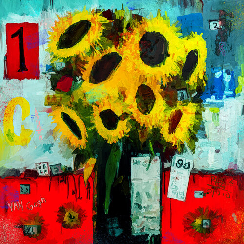 Basquiat´s Sonnenblumen di Holger Mühlbauer-Gardemin, Digitale in vendita su Singulart