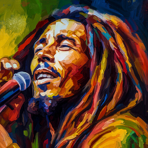 Bob Marley singt in meinem Kunstwerk Holger Mühlbauer-Gardemin