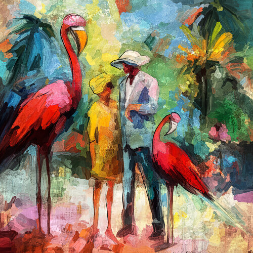 Paar mit Flamingos Holger Mühlbauer-Gardemin