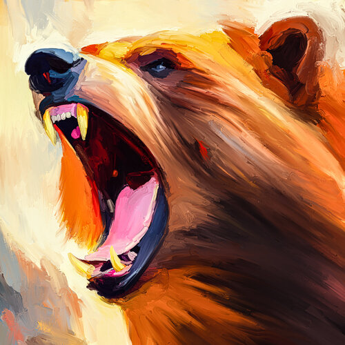 Angriff des Bären von Holger Mühlbauer-Gardemin, Malerei kaufen auf Singulart