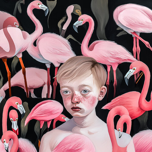 Flamingo Boy von Holger Mühlbauer-Gardemin, Malerei kaufen auf Singulart