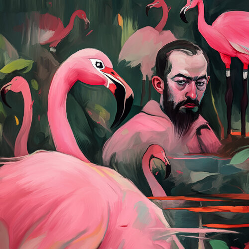 Flamingo Men von Holger Mühlbauer-Gardemin, Malerei kaufen auf Singulart