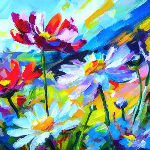 Sommerwind Blumen di Holger Mühlbauer-Gardemin, Altri media in vendita su Singulart
