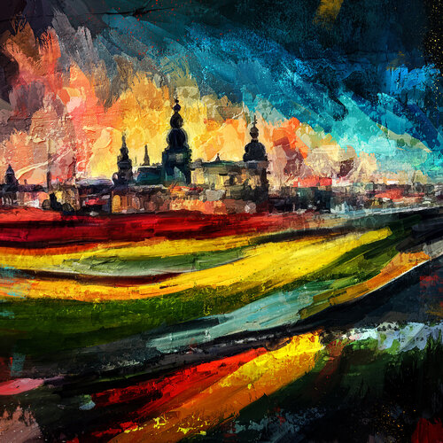 Dresden an der Elbe von Holger Mühlbauer-Gardemin, Malerei kaufen auf Singulart