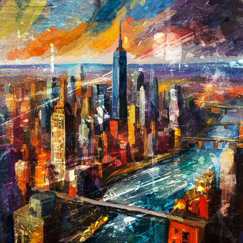 New Yorker Brücken de Holger Mühlbauer-Gardemin, Pintura a la venta en Singulart
