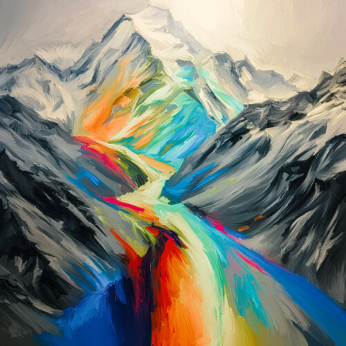 Der Regenbogen- Gletscher par Holger Mühlbauer-Gardemin, Peinture en vente sur Singulart