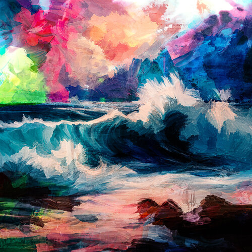 Feuerhimmel mit Brandung Holger Mühlbauer-Gardemin