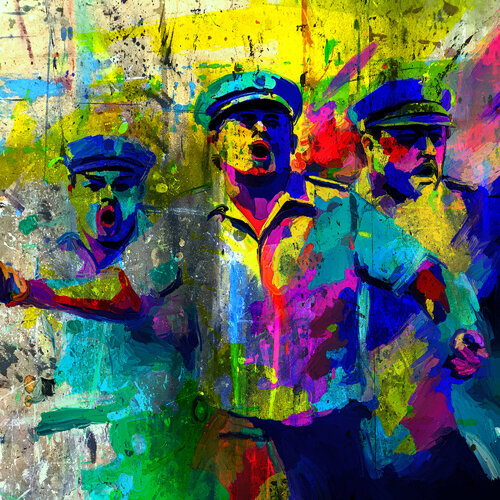 Drei Mann di Holger Mühlbauer-Gardemin, Pittura in vendita su Singulart