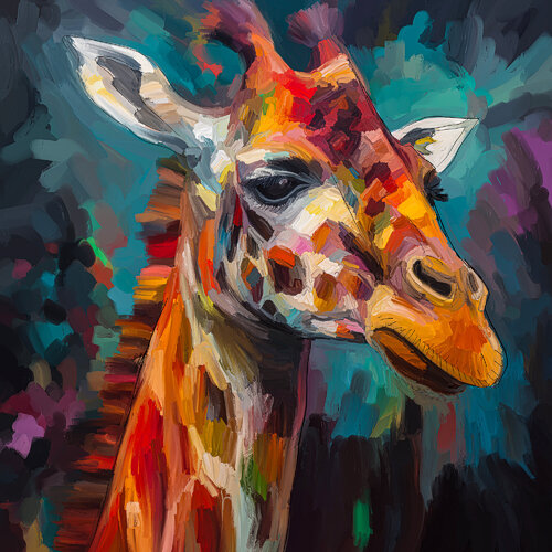 Giraffe in Nature di Holger Mühlbauer-Gardemin, Pittura in vendita su Singulart