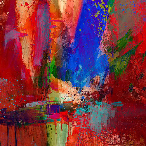 Abstract in Rot und Blau van Holger Mühlbauer-Gardemin, Schilderij te koop op Singulart
