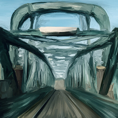 Nassau Brücke WHV di Holger Mühlbauer-Gardemin, Pittura in vendita su Singulart