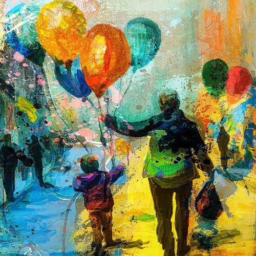Ballons van Holger Mühlbauer-Gardemin, Schilderij te koop op Singulart