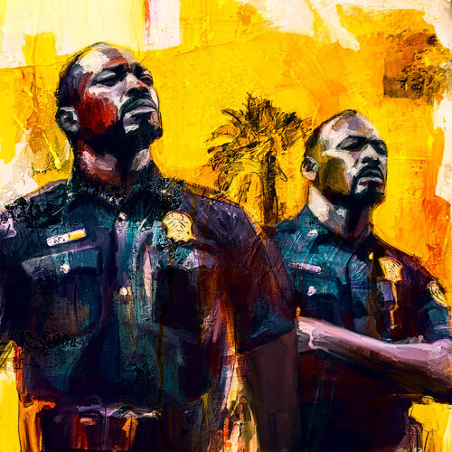 LA Police di Holger Mühlbauer-Gardemin, Pittura in vendita su Singulart