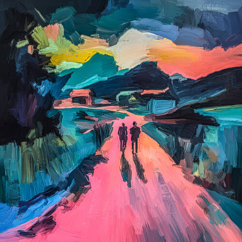 Rosa Weg 2 di Holger Mühlbauer-Gardemin, Pittura in vendita su Singulart