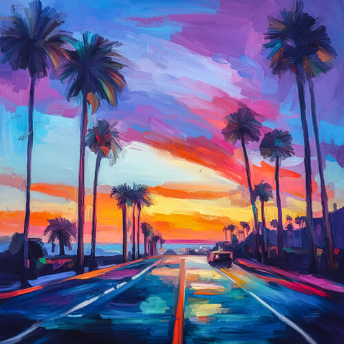 LA Sundowner 2 by Holger Mühlbauer-Gardemin, Painting for Sale on Singulart