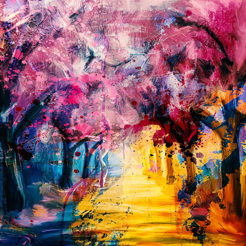 Kirschblütenallee by Holger Mühlbauer-Gardemin, Painting for Sale on Singulart