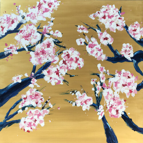 Golden Cherryblossom 1000 de Holger Mühlbauer-Gardemin, Pintura a la venta en Singulart