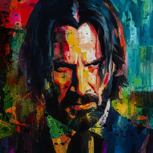 Keanu Reeves alias John Wick de Holger Mühlbauer-Gardemin, Pintura a la venta en Singulart
