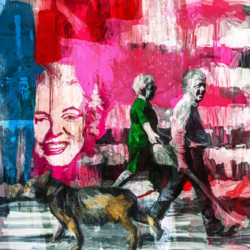 Das Paar und der Hund by Holger Mühlbauer-Gardemin, Painting for Sale on Singulart