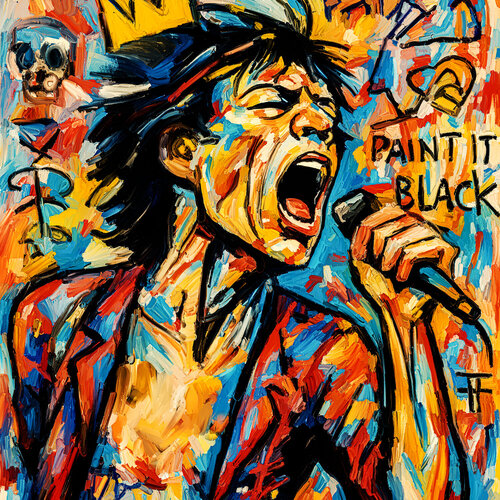 Mick im Basquiat Style van Holger Mühlbauer-Gardemin, Schilderij te koop op Singulart