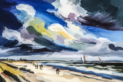 Wolkenhimmel über der Nordsee de Holger Mühlbauer-Gardemin, Pintura a la venta en Singulart