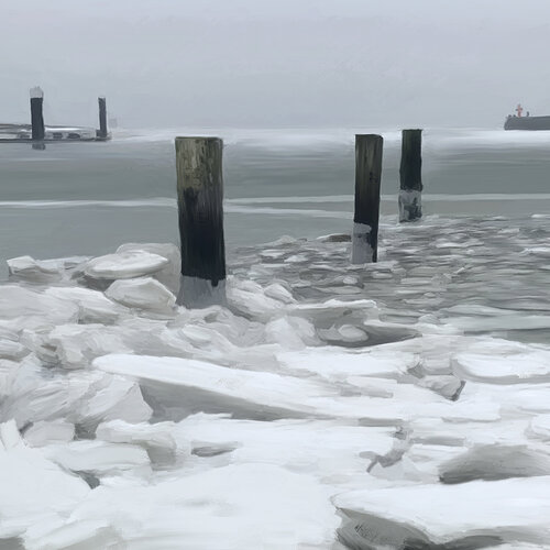 Winter am Meer von Holger Mühlbauer-Gardemin, Malerei kaufen auf Singulart