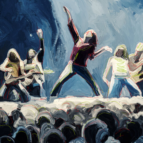 Band on The Run 3 di Holger Mühlbauer-Gardemin, Pittura in vendita su Singulart