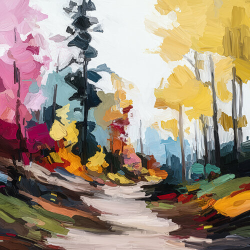 Herbstwald 4 van Holger Mühlbauer-Gardemin, Schilderij te koop op Singulart