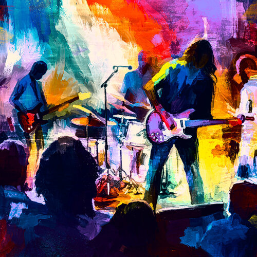 Band auf der Bühne by Holger Mühlbauer-Gardemin, Painting for Sale on Singulart