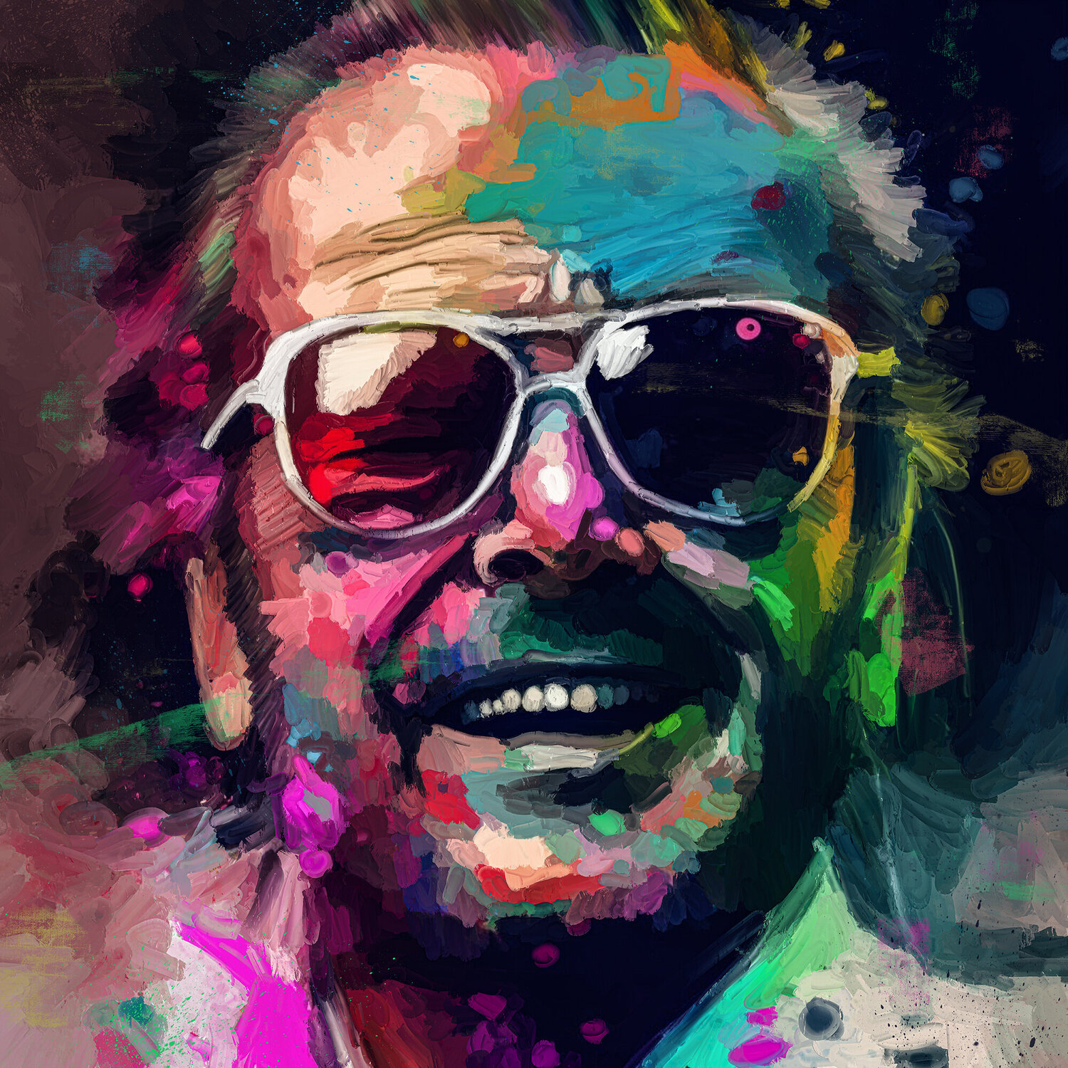 Jack Nicholson di Holger Mühlbauer-Gardemin (2022): Altri media a Acrilico,  Litografia su Tela - Singulart, image size:1500x1500