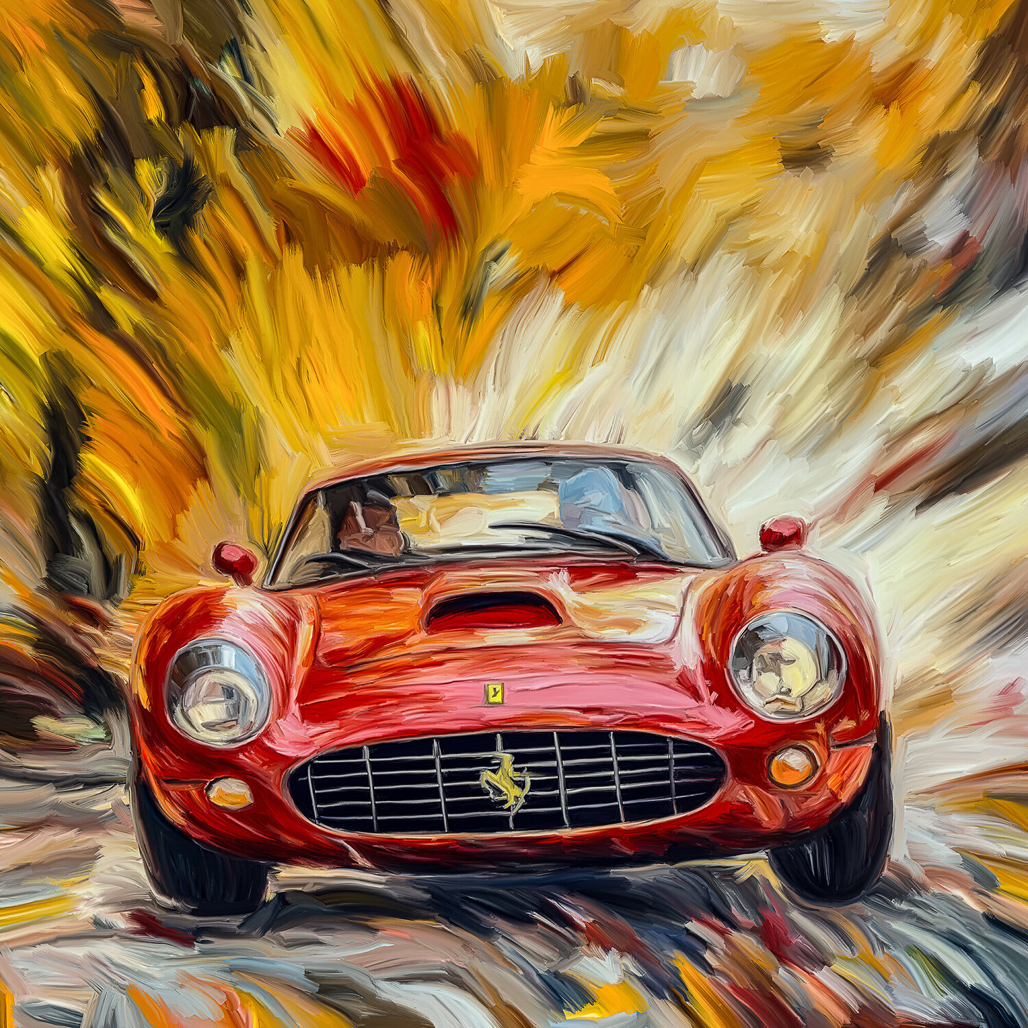 Ferrari in Fahrt Holger Mühlbauer-Gardemin Dipinto originale in vendita