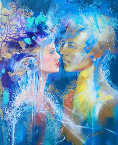 Regards suspendus par Elisabeth Constantin, Peinture en vente sur Singulart