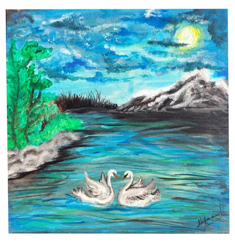 Swan Lake di Monica Mauriello, Pittura in vendita su Singulart