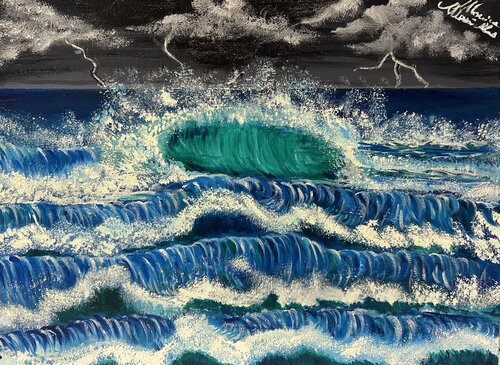 Storming Sea di Monica Mauriello, Pittura in vendita su Singulart